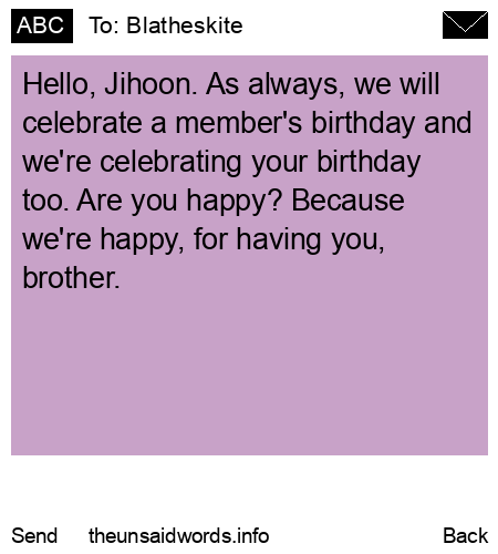 unsent message to Blatheskite