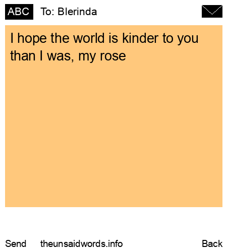 unsent message to Blerinda