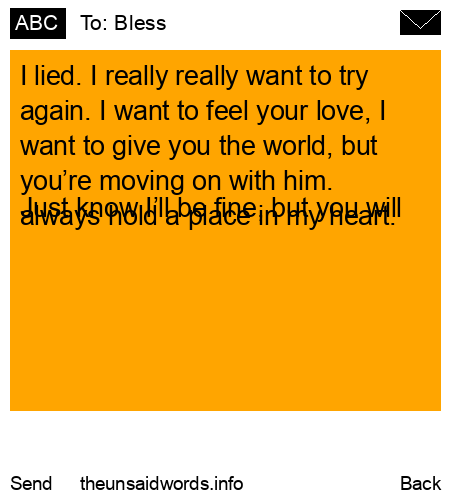 unsent message to Bless