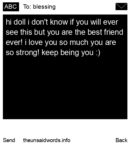 unsent message to blessing
