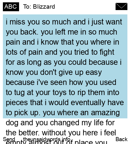 unsent message to Blizzard