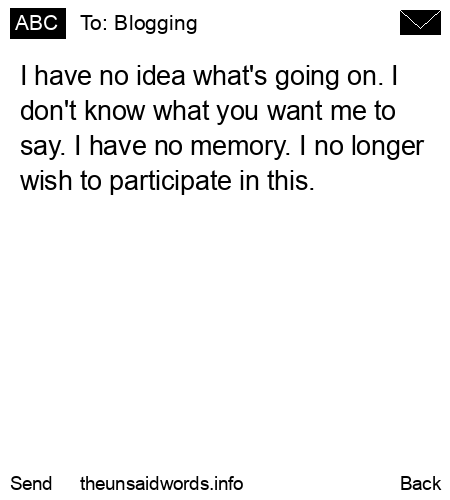unsent message to Blogging