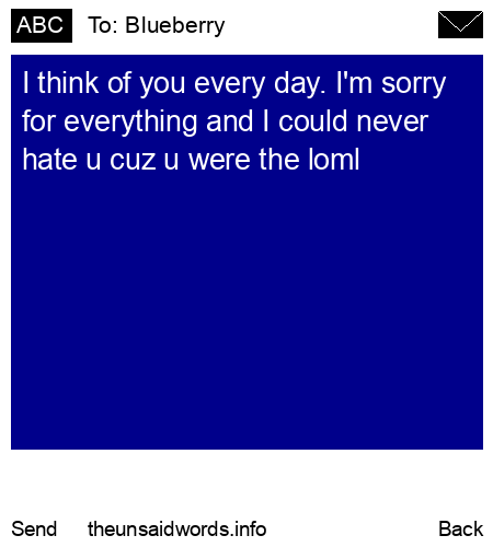 unsent message to Blueberry