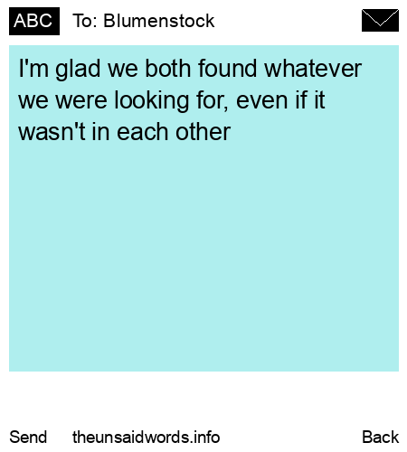unsent message to Blumenstock