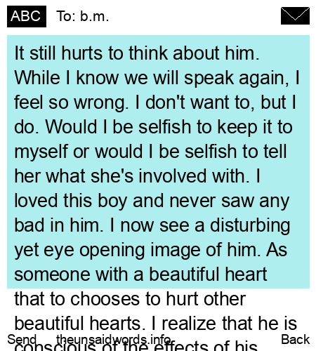 unsent message to b.m.