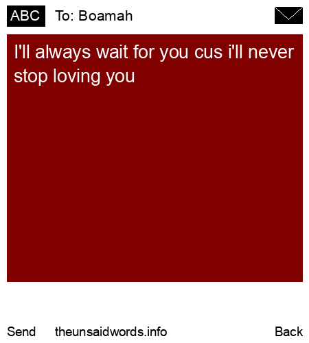 unsent message to Boamah