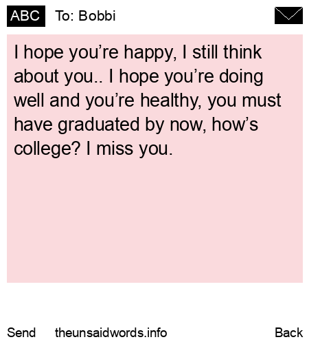unsent message to Bobbi