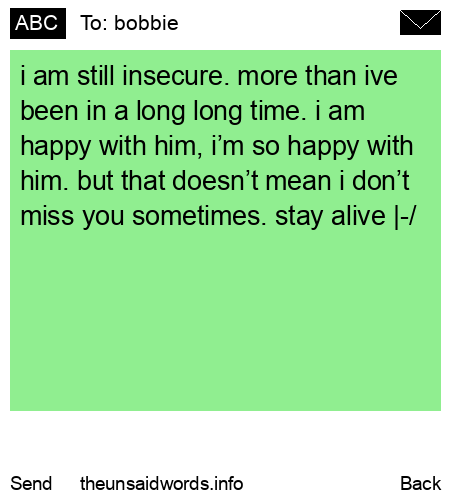 unsent message to bobbie