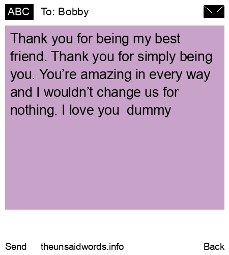unsent message to Bobby