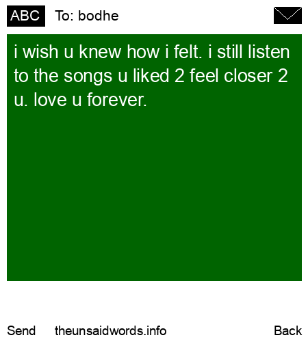 unsent message to bodhe