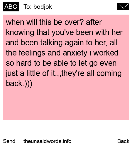 unsent message to bodjok