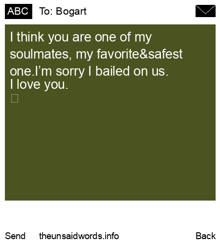 unsent message to Bogart