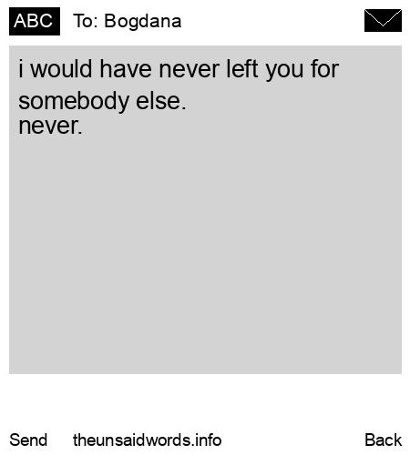 unsent message to Bogdana
