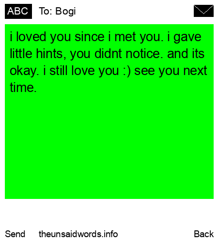 unsent message to Bogi