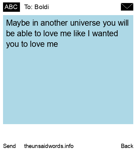 unsent message to Boldi