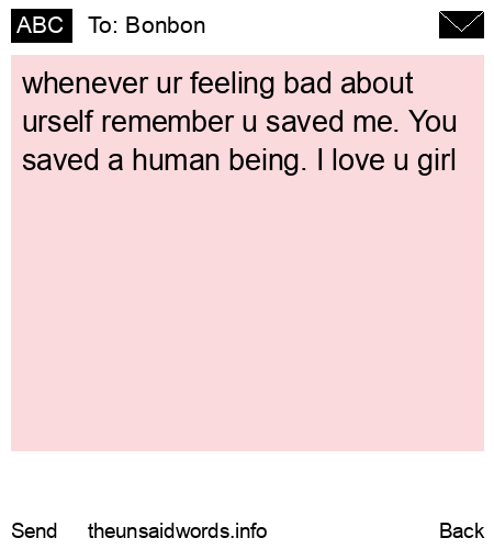 unsent message to Bonbon