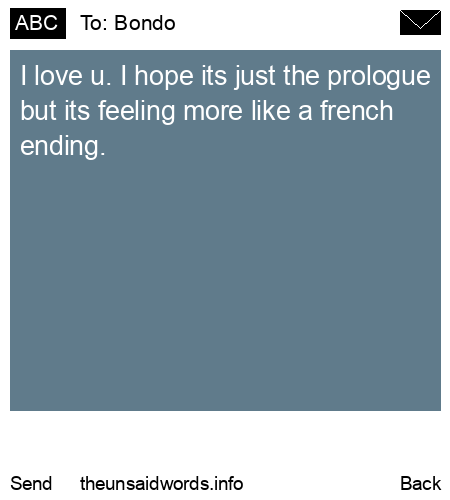 unsent message to Bondo