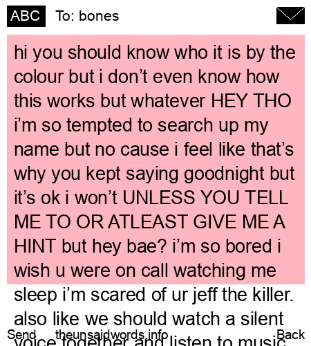 unsent message to bones
