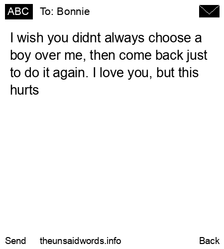 unsent message to Bonnie