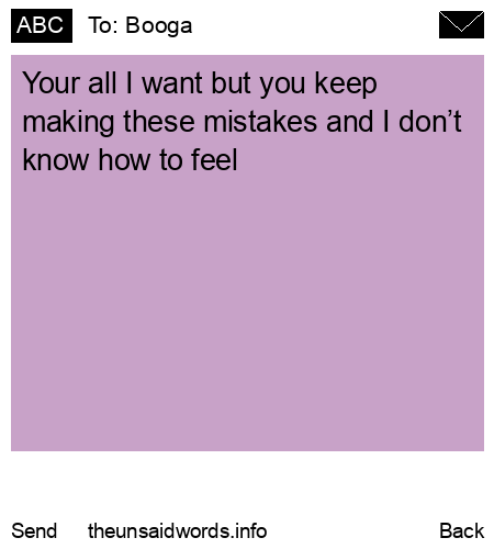 unsent message to Booga