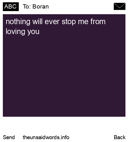 unsent message to Boran