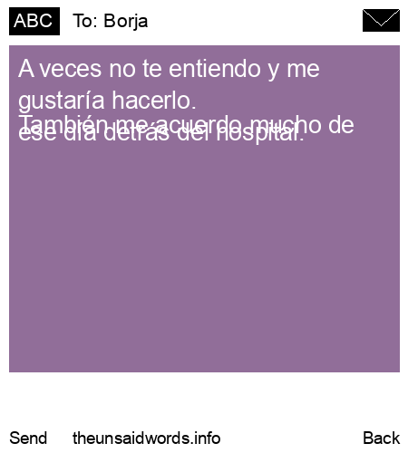unsent message to Borja