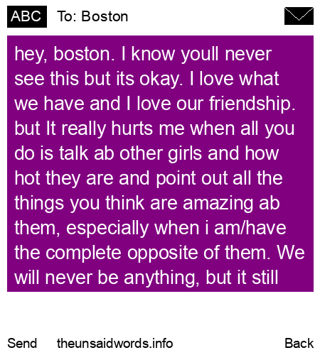 unsent message to Boston
