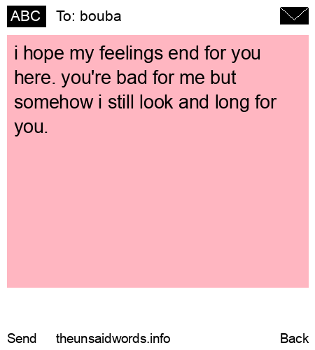 unsent message to bouba