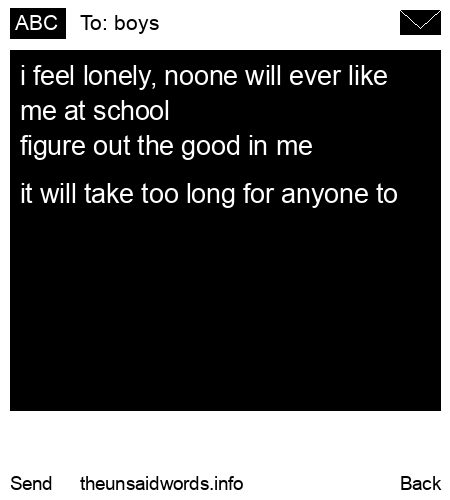 unsent message to boys