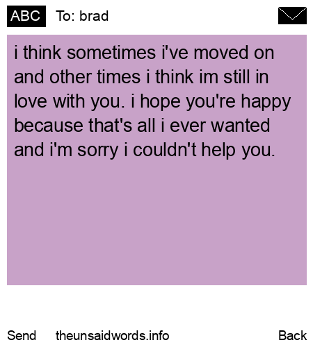 unsent message to brad