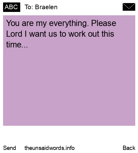unsent message to Braelen
