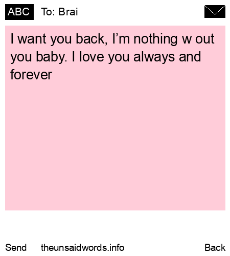 unsent message to Brai