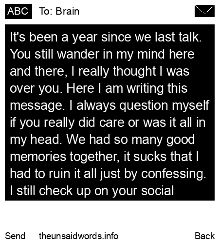 unsent message to Brain