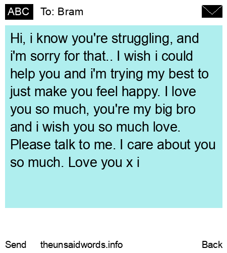 unsent message to Bram