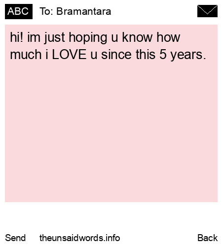 unsent message to Bramantara
