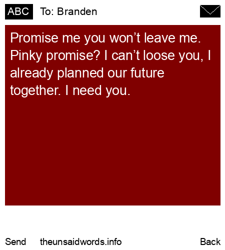 unsent message to Branden