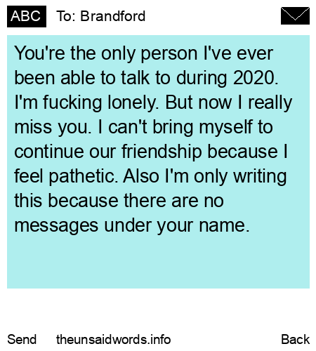 unsent message to Brandford