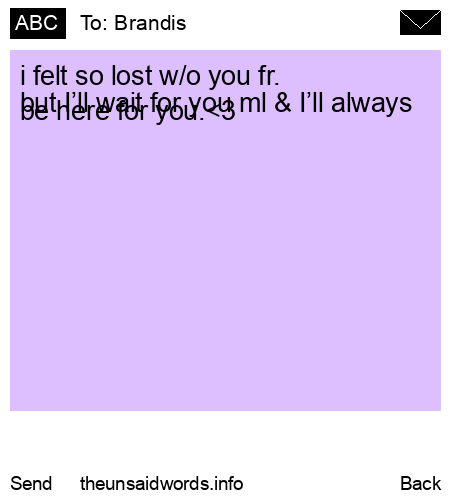 unsent message to Brandis