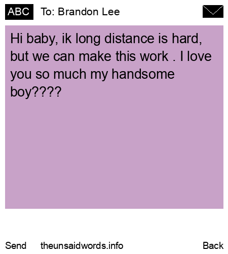 unsent message to Brandon Lee