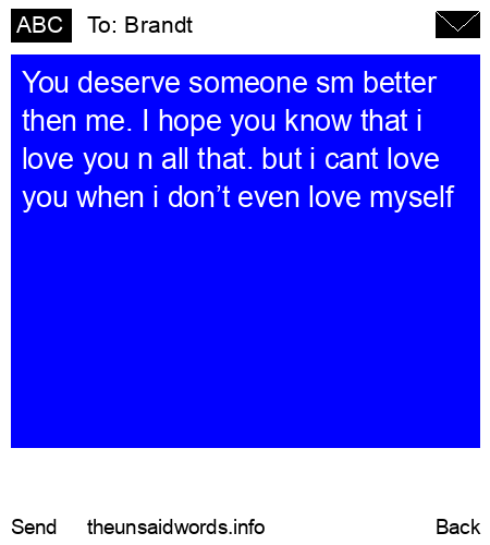 unsent message to Brandt