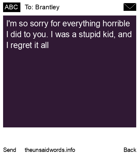 unsent message to Brantley