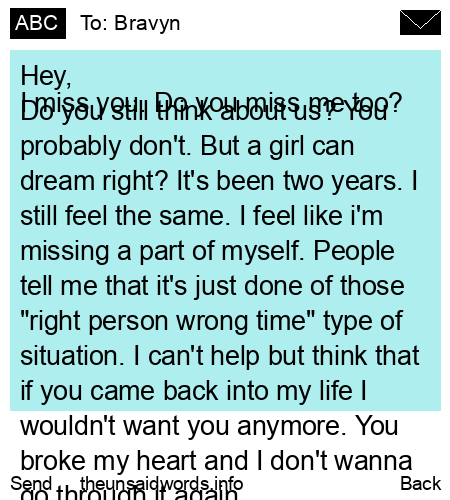 unsent message to Bravyn