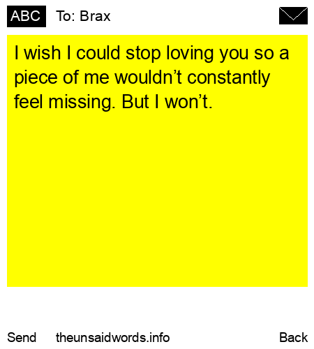 unsent message to Brax 