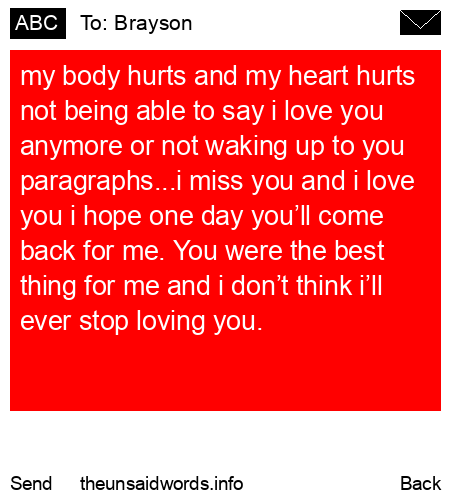 unsent message to Brayson