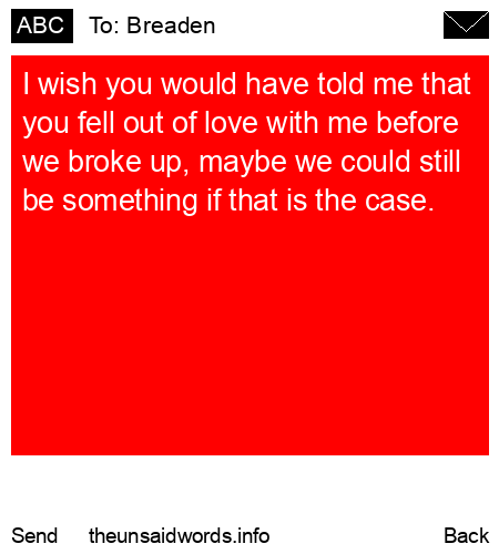 unsent message to Breaden