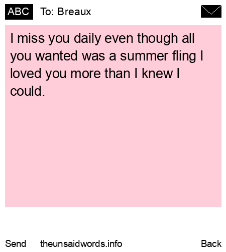 unsent message to Breaux