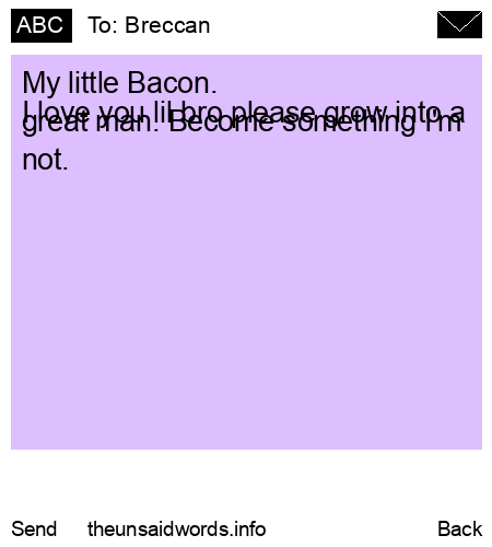 unsent message to Breccan