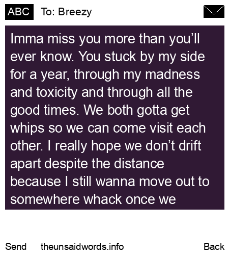 unsent message to Breezy