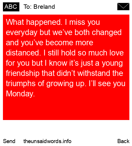 unsent message to Breland