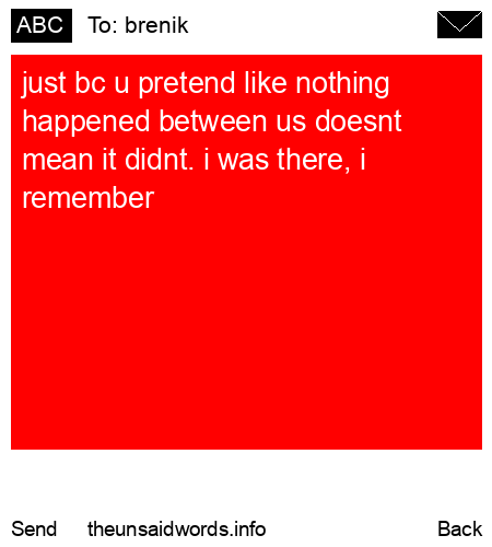 unsent message to brenik